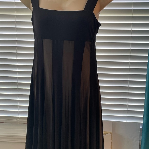Maggy London Nordstrom illusion Fit‎ and Flare Elegant Black Sleeveless Dress - Picture 1 of 4